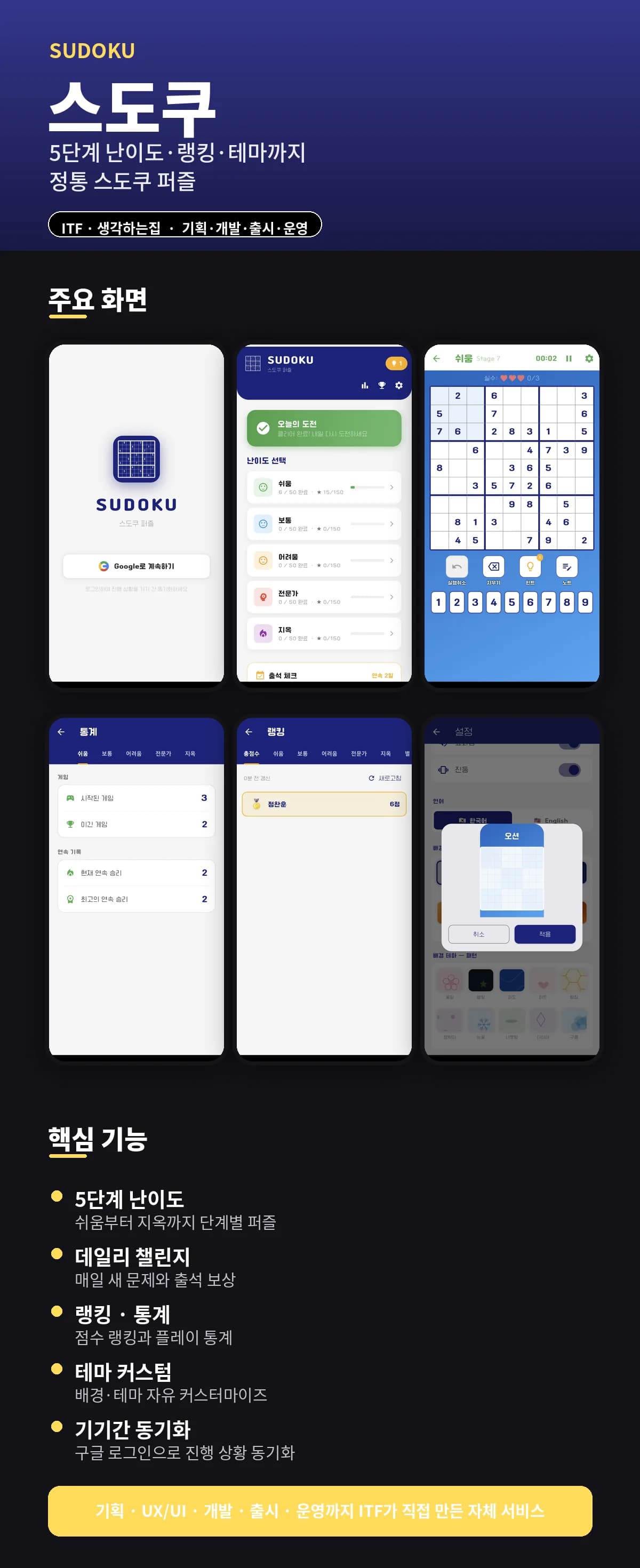 스도쿠 — 5단계 난이도 퍼즐 게임 스크린샷 1