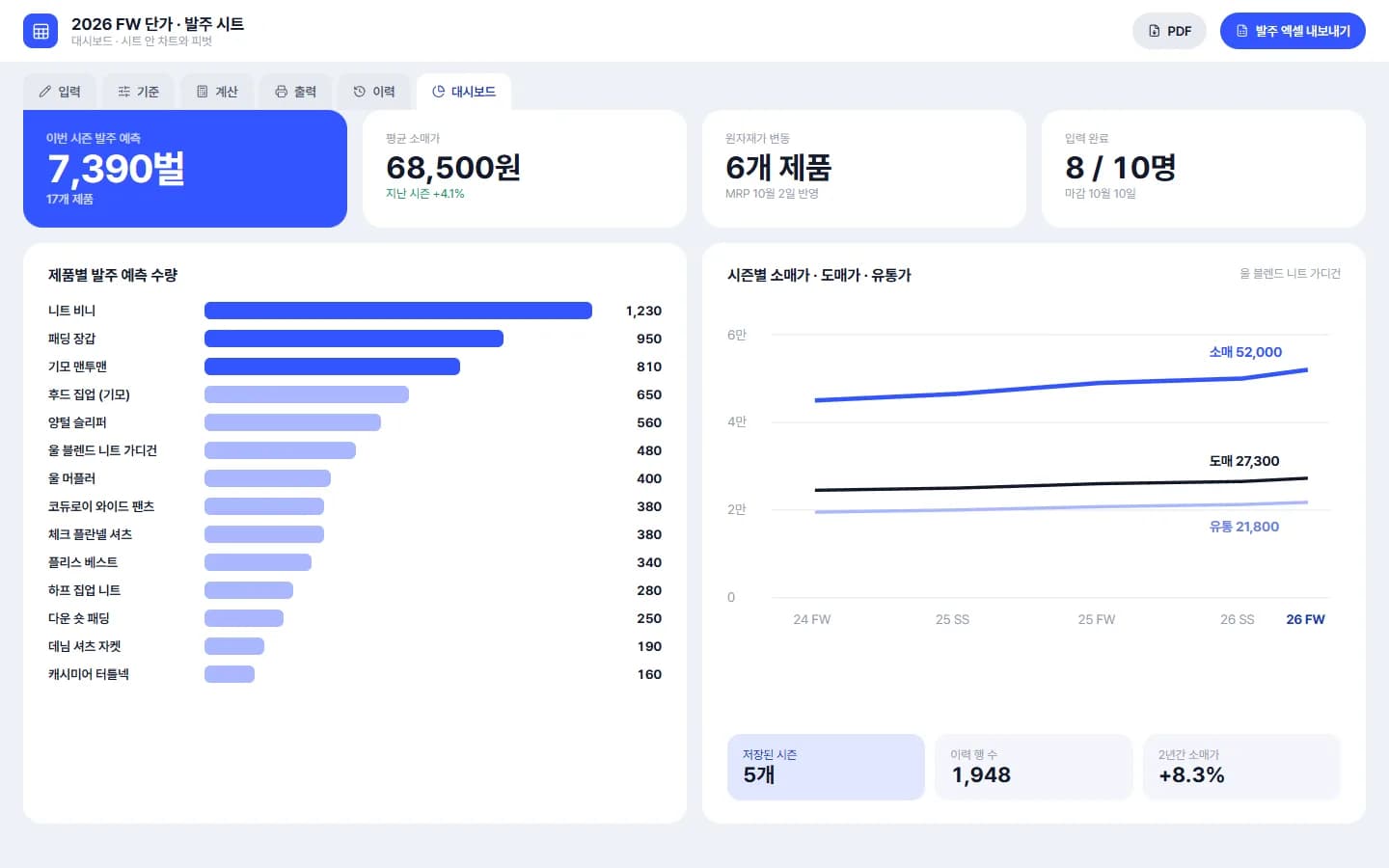 단가 · 발주수량 계산 시트 자동화 스크린샷 3