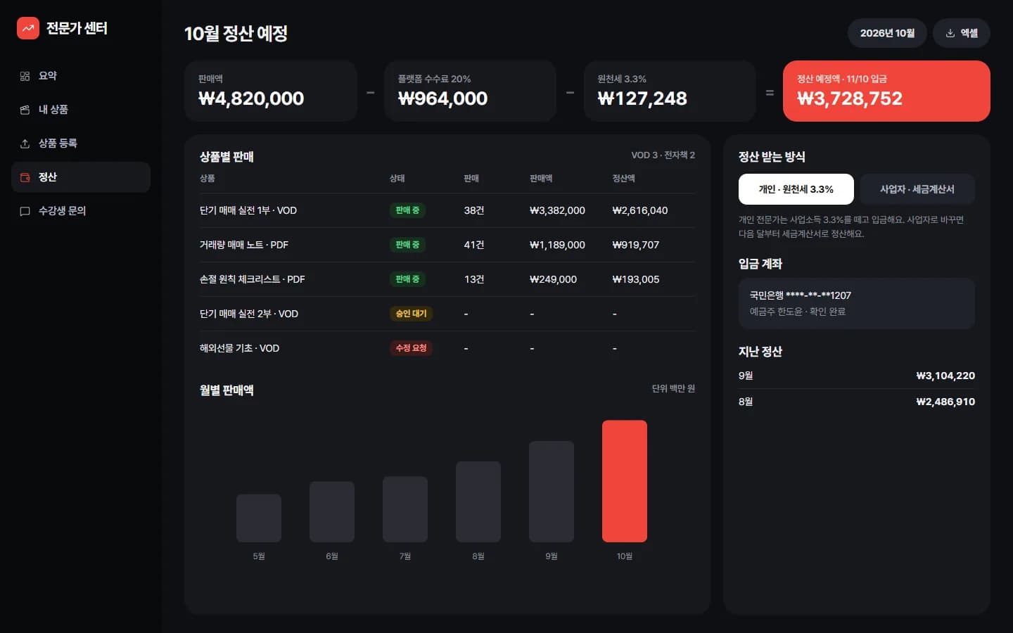 주식 교육 VOD · 전자책 판매 사이트 스크린샷 3