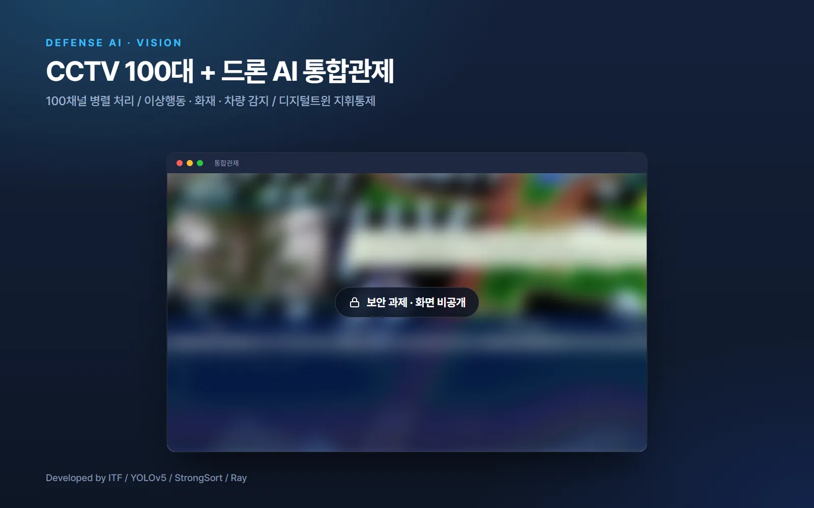 CCTV 100대 + 드론 AI 통합관제 — 국방·공공 개발 사례