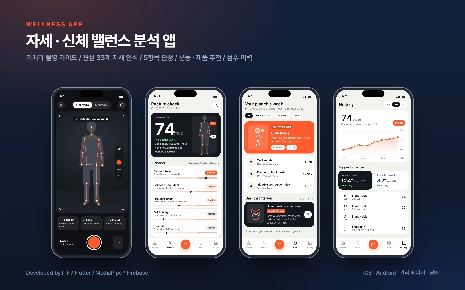 자세·신체 밸런스 분석 앱 — 앱 개발 사례