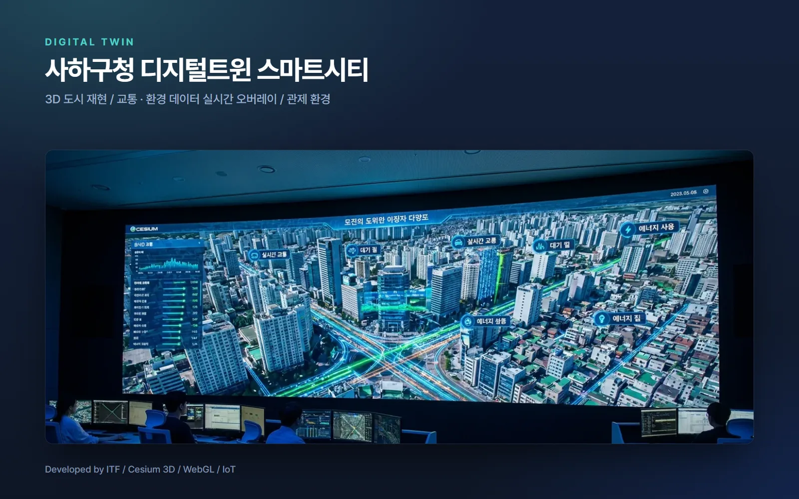 사하구청 디지털트윈 스마트시티 — 국방·공공 개발 사례
